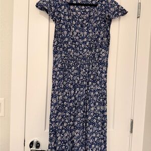 Lucky Brand Navy Blue Floral Midi Dress
